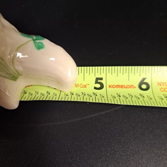 Belleek Irish Porcelain Shamrock Tree Stump Bud Vase Vintage Green Stamp - Picture 15 of 15